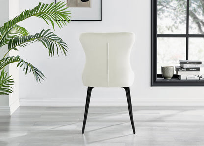 Leonardo Black Leg Glass Dining Table & 4 Nora Black Leg Chairs