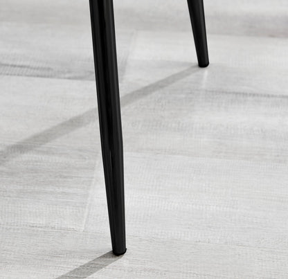 Leonardo Black Leg Glass Dining Table & 6 Nora Black Leg Chairs