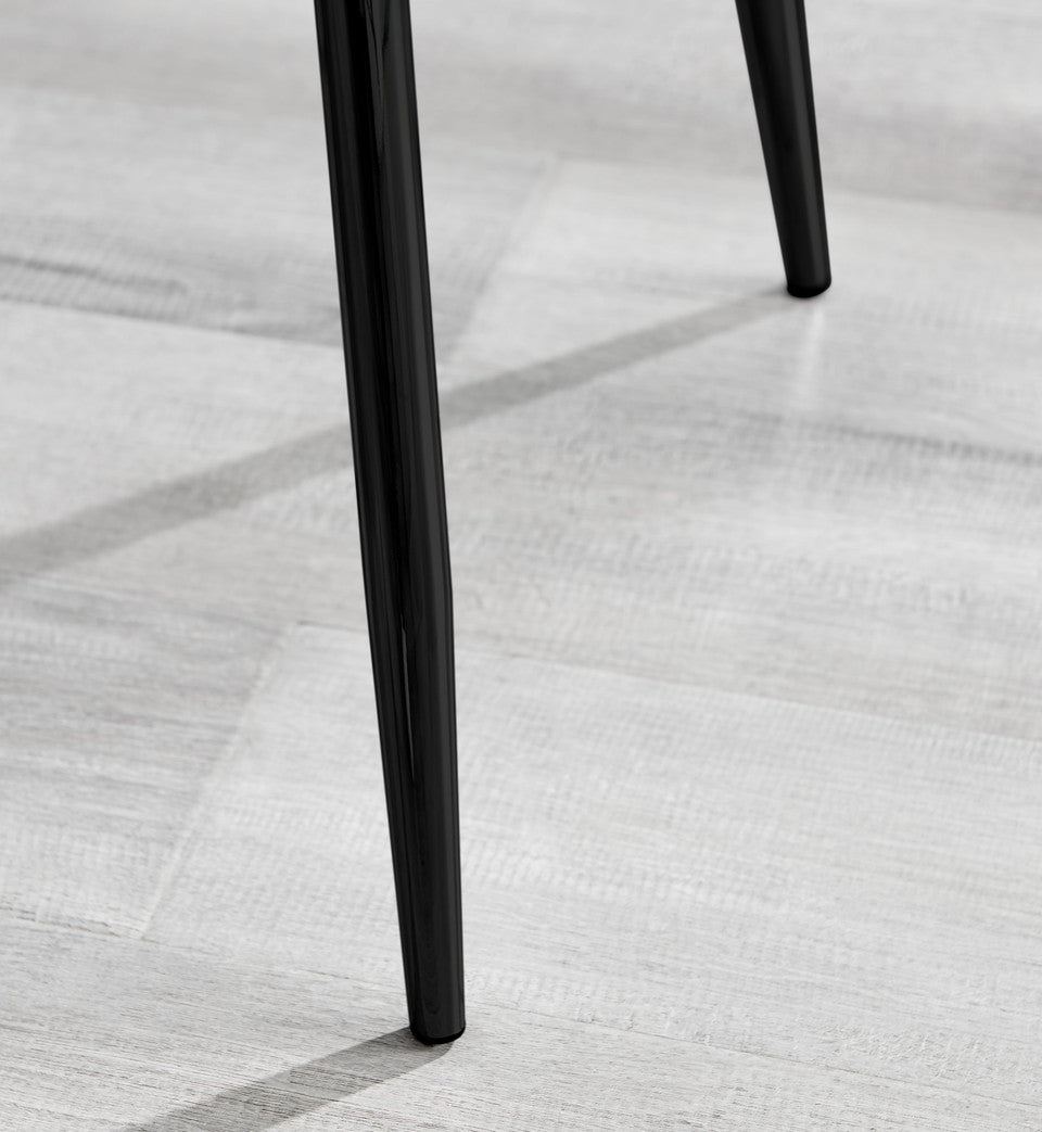 Leonardo Black Leg Glass Dining Table & 4 Nora Black Leg Chairs