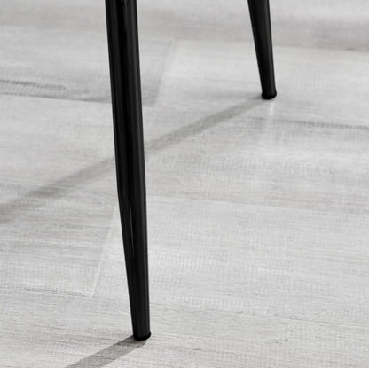 Leonardo Black Leg Glass Dining Table & 6 Nora Black Leg Chairs