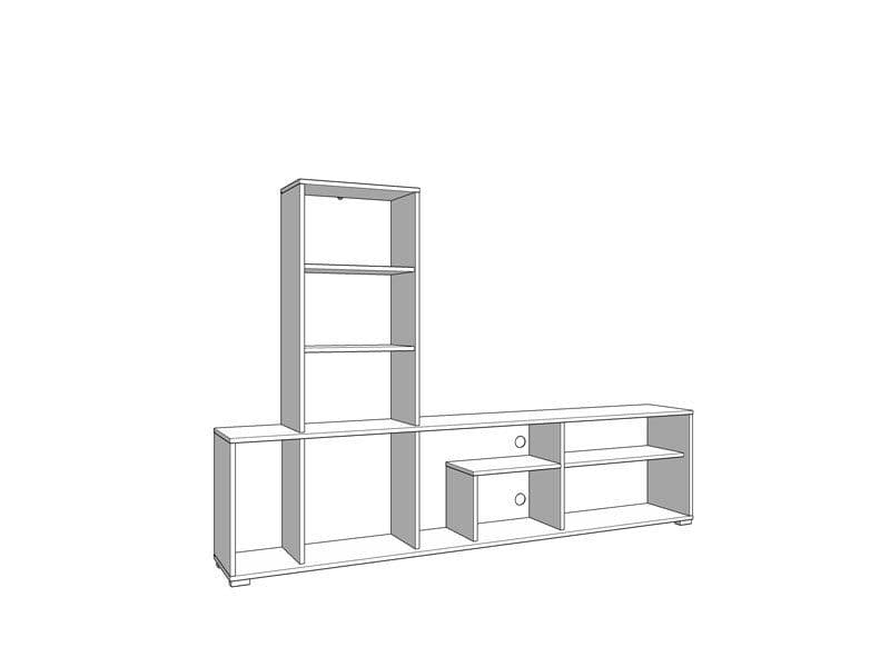 Norrvik Artisan Oak & Matte Black Slatted TV Entertainment Unit |(W × H × D): 195.5 × 139.5 × 33 cm
