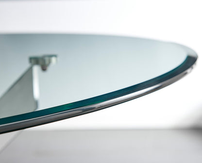 Novara Round Glass and Black Metal 4 Seater Dining Table