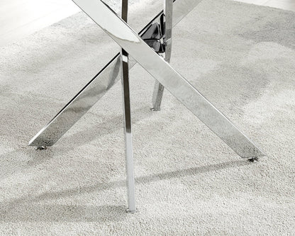 Novara Round Concrete Effect and Black Metal 4 Seater Dining Table