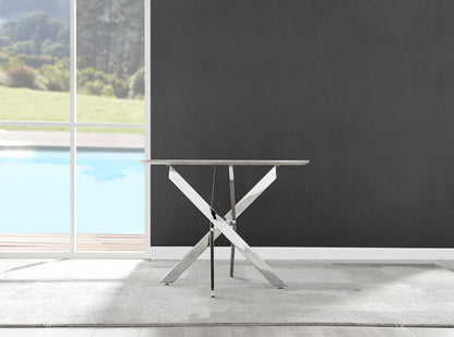 Novara Round Concrete Effect and Black Metal 4 Seater Dining Table