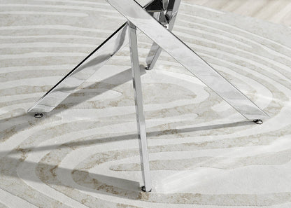 Novara Round White High Gloss and Black Metal 4-6 Seater Dining Table