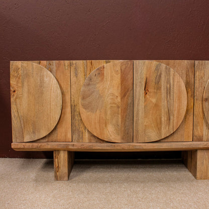 Barli Wooden Oval Design 4 Door Side Board