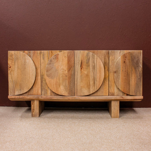 Barli Wooden Oval Design 4 Door Side Board
