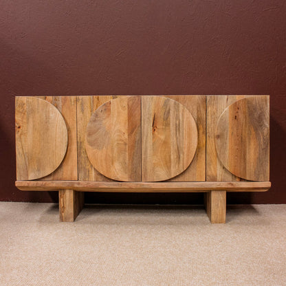 Barli Wooden Oval Design 4 Door Side Board