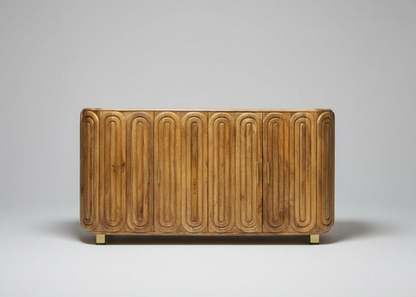 Kasli Wooden Capsule Design Wooden Top Side Board