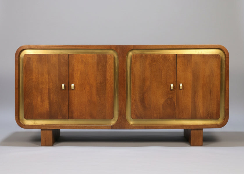 Samel Wooden Square Design 4 Door Side Board