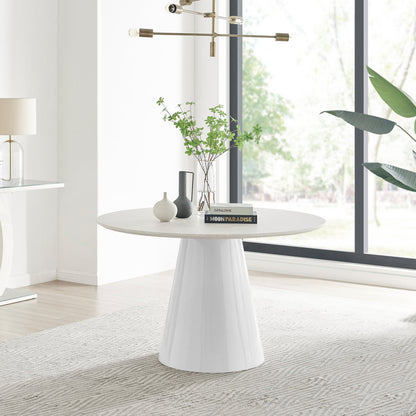 Palma Round Beige Stone Effect 4-6 Seater Dining Table