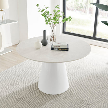 Palma Round Beige Stone Effect 4-6 Seater Dining Table