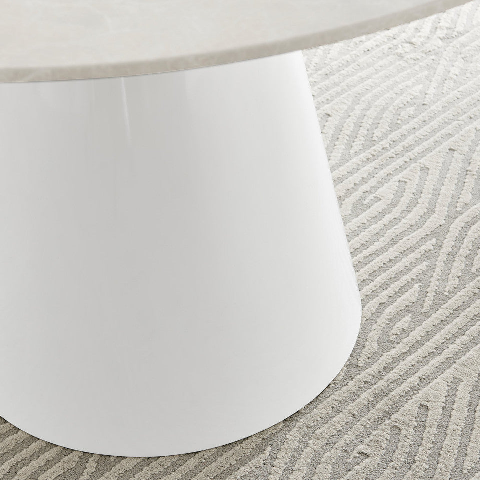 Palma Round Beige Stone Effect 4-6 Seater Dining Table