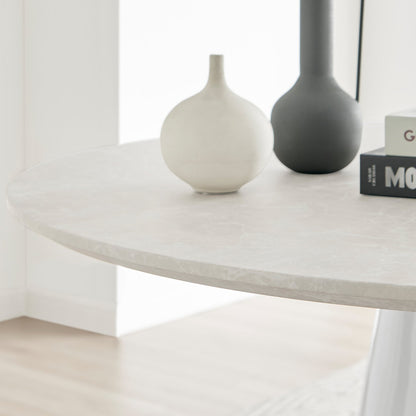 Palma Round Beige Stone Effect 4-6 Seater Dining Table