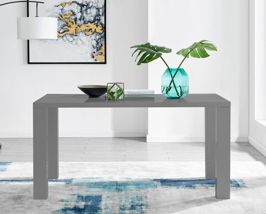 Pivero Rectangular White High Gloss 6 Seater Dining Table