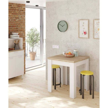 Riccardo White And Light Oak Effect Small Extending Dining Table