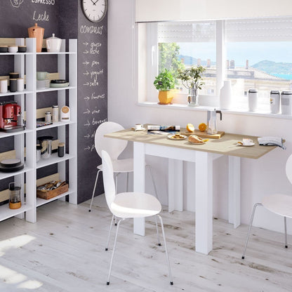 Riccardo White And Light Oak Effect Small Extending Dining Table