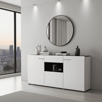 Royce White 3 Door Sideboard