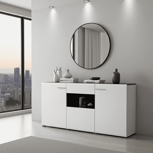 Royce White 3 Door Sideboard