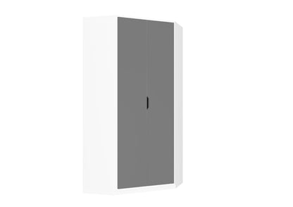 Santino High Gloss Grey And White Corner Wardrobe