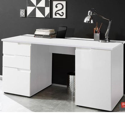 Santino Large White Gloss Computer Desk S15