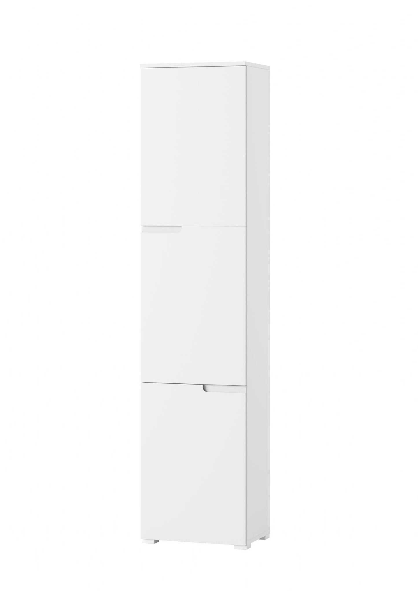 Santino Tall Narrow Bookcase with White Gloss Doors S13