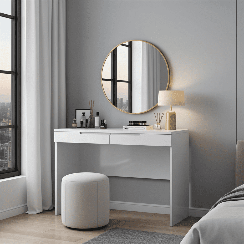 Santino White Gloss 2 Drawer Dressing Table S31