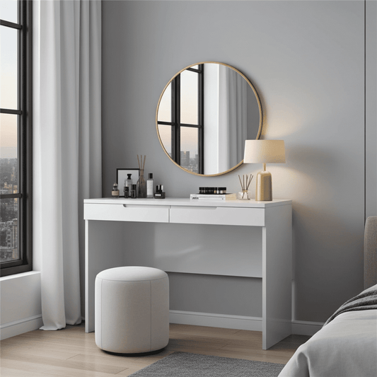 Santino White Gloss 2 Drawer Dressing Table S31
