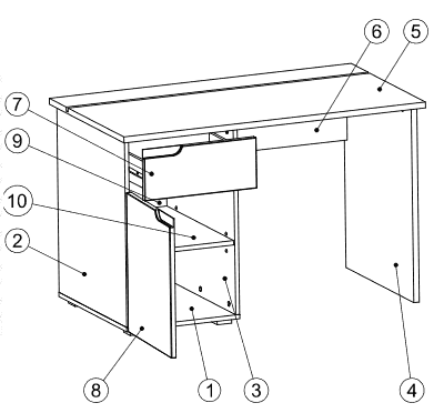 Santino White Gloss Computer Desk S14