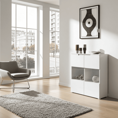 Santino White Gloss Display cabinet S27