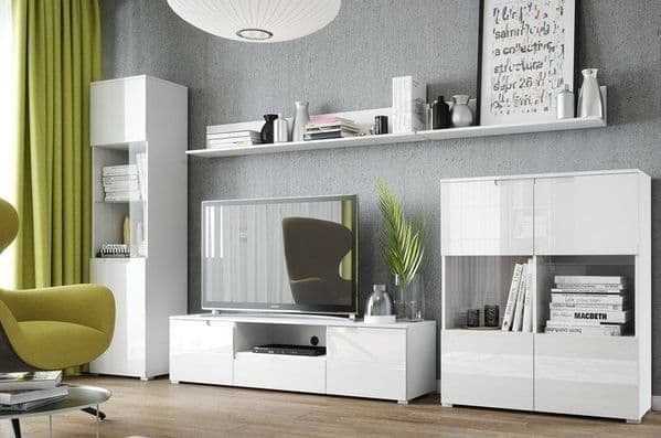 Santino White Gloss Display cabinet S27