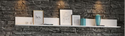 Santino White Gloss Long Floating Wall Shelf S24