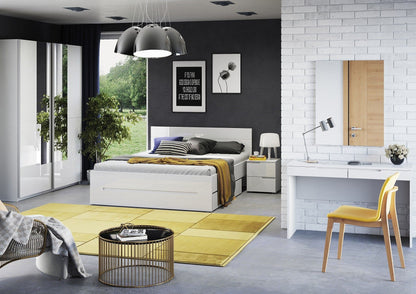 Santino White Gloss Slding Door Wardrobe With Mirrored Door S30