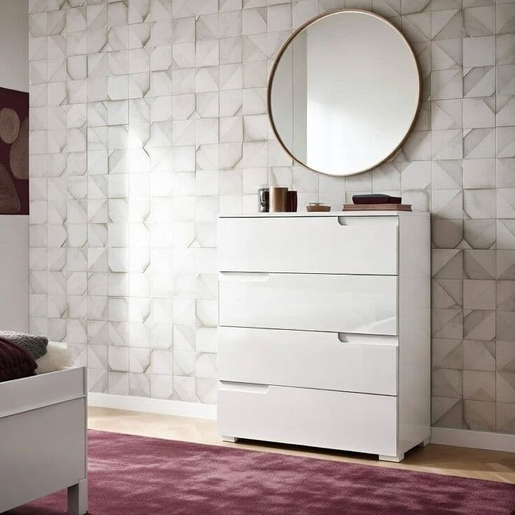 Santino White High Gloss Chest of Drawers S4