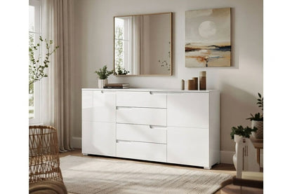 Santino White High Gloss Wide Sideboard S8