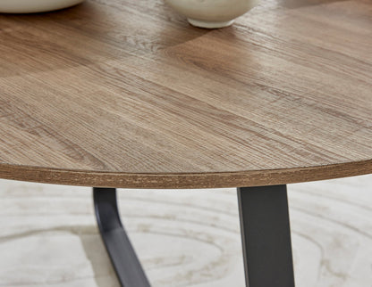 Santorini Round Brown Wood 6 Seater Dining Table