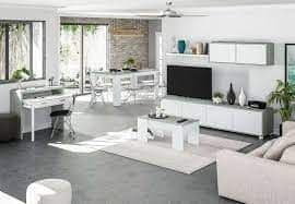 Simons Concrete Grey And White TV Entertainment Cabinet