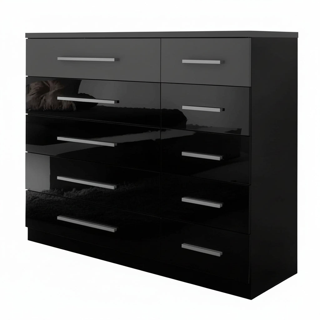Topline 10 Drawer Double Chest – 5 Small & 5 Large Drawers Storage Unit