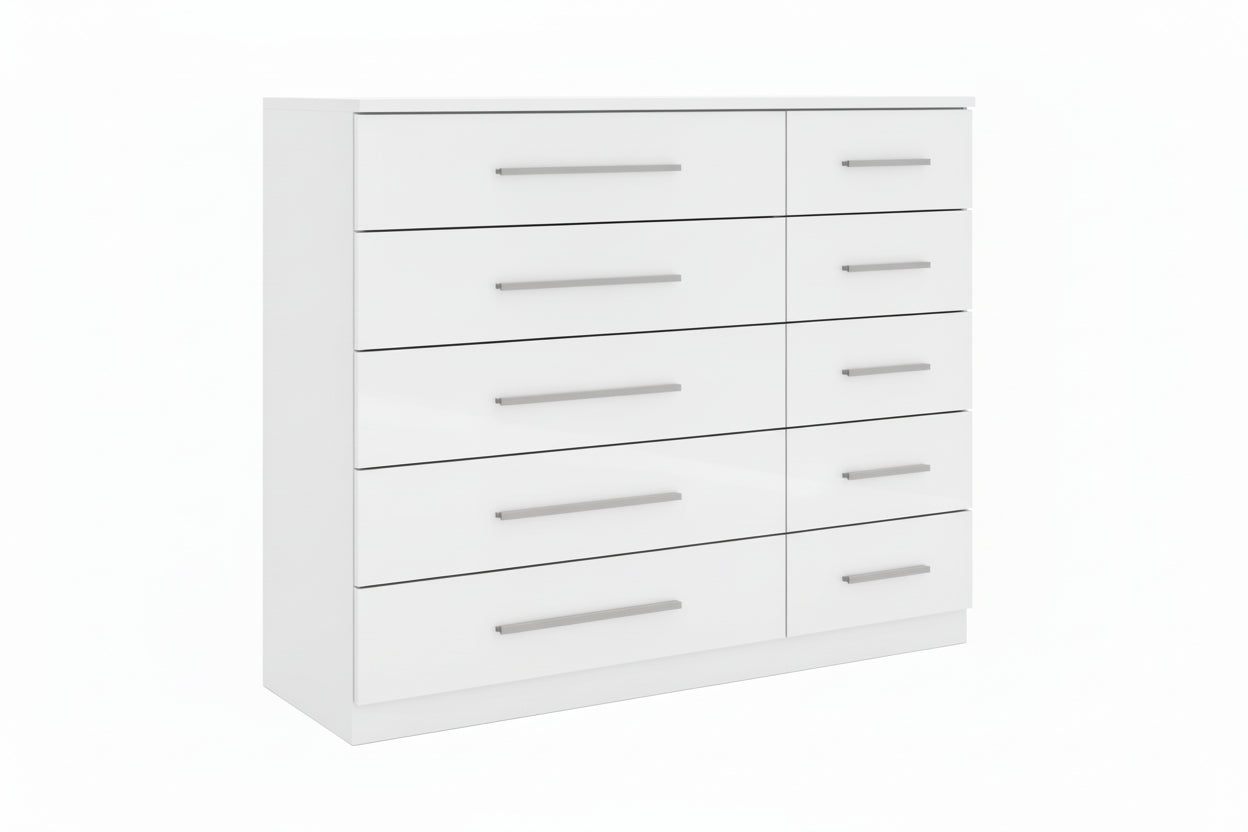 Topline 10 Drawer Double Chest – 5 Small & 5 Large Drawers Storage Unit