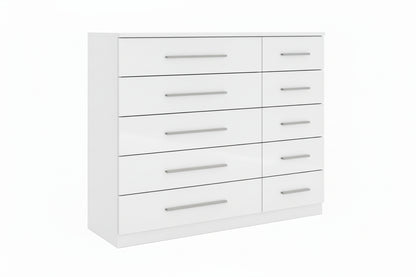 Topline 10 Drawer Double Chest – 5 Small & 5 Large Drawers Storage Unit