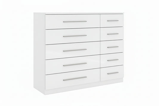 Topline 10 Drawer Double Chest – 5 Small & 5 Large Drawers Storage Unit