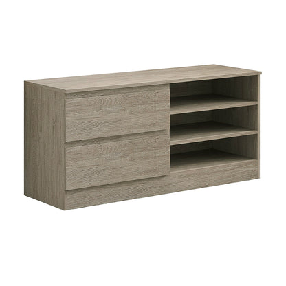 FWStyle Stora 2 Drawer Entertainment Unit – Rustic Oak