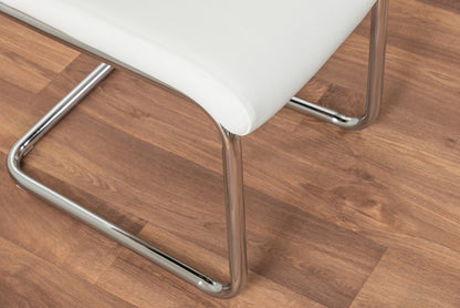 Pivero White High Gloss Dining Table and 6 Lorenzo Dining Chairs