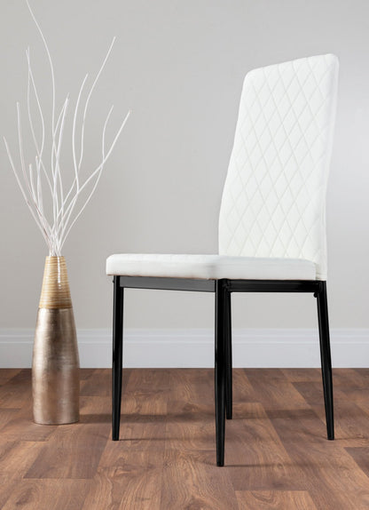 Koko Oak Effect Round Dining Table & 4 Milan Black Leg Chairs