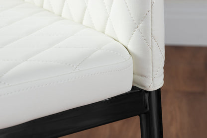 Atlanta 4 White Dining Table and 4 Milan Black Leg Chairs