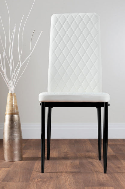 Giovani Round Grey 100cm Table and 4 Milan Black Leg Chairs