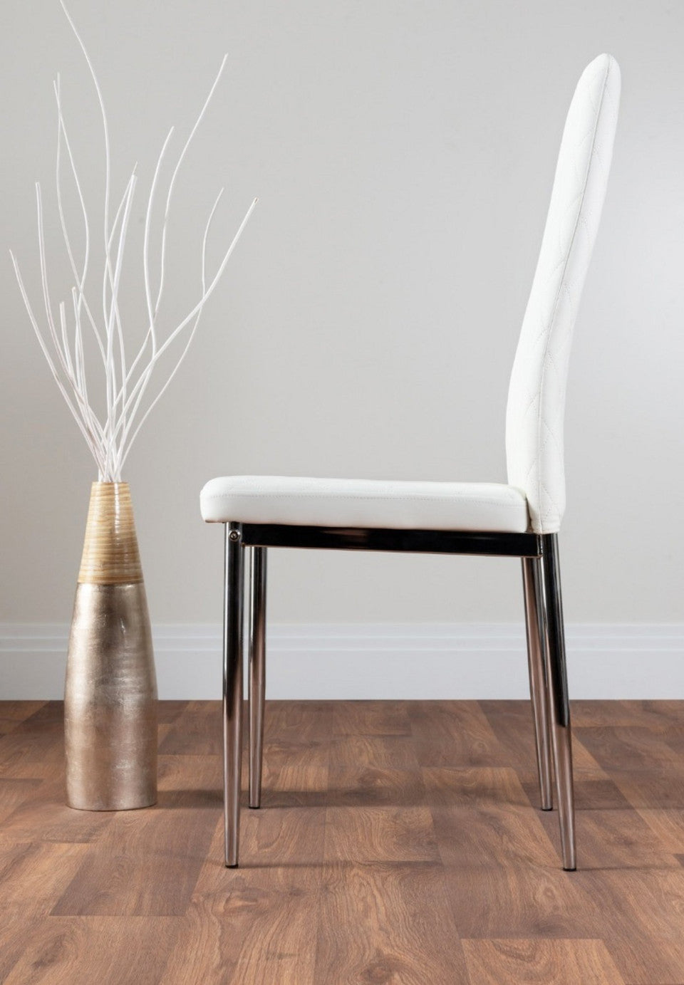 Lira 120 Extending Dining Table and 6 Milan Chrome Leg Chairs