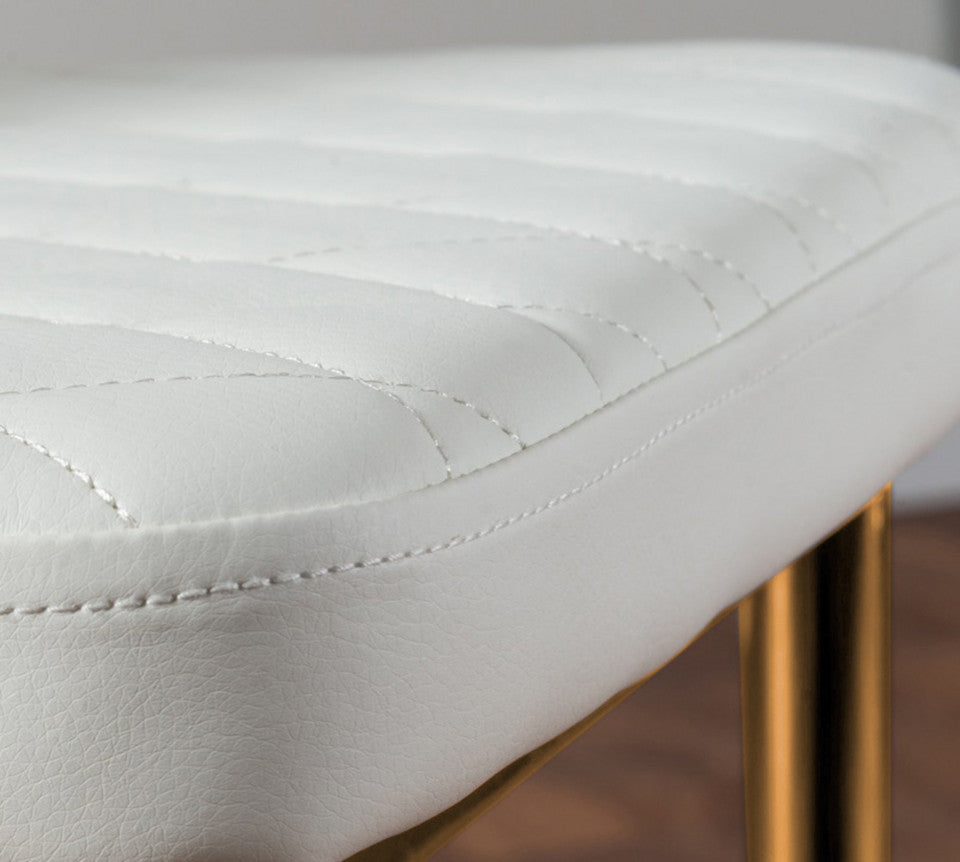 Arezzo White High Gloss Extending Dining Table & 8 Milan Gold Leg Chairs