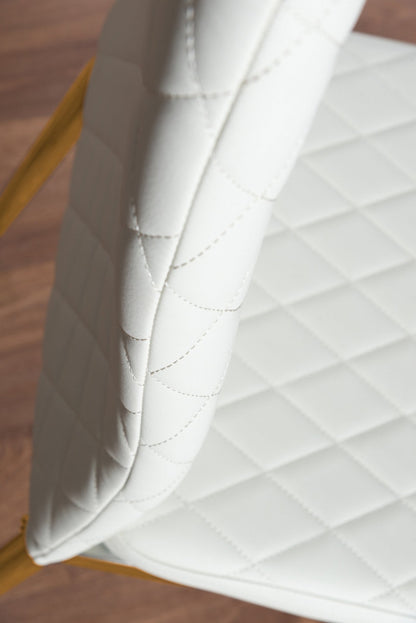 Arezzo White High Gloss Extending Dining Table & 8 Milan Gold Leg Chairs