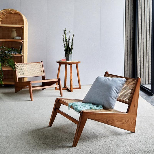 Pierre Jeanneret Rattan Lounge Chair, Armchair